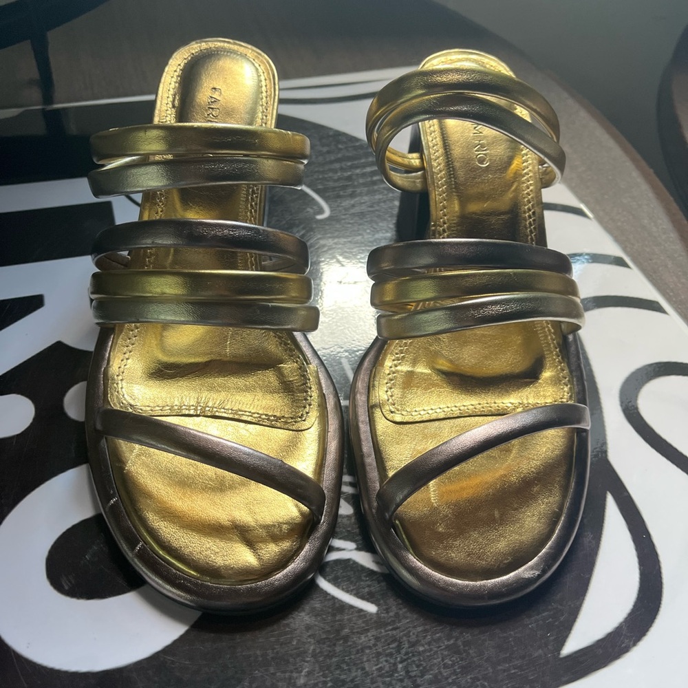 FARM Rio Metallic Strappy Heels